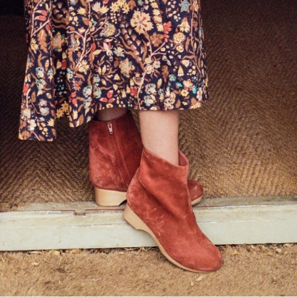 Doen Whitby Boot suede wooden clog boot - Picture 3 of 11